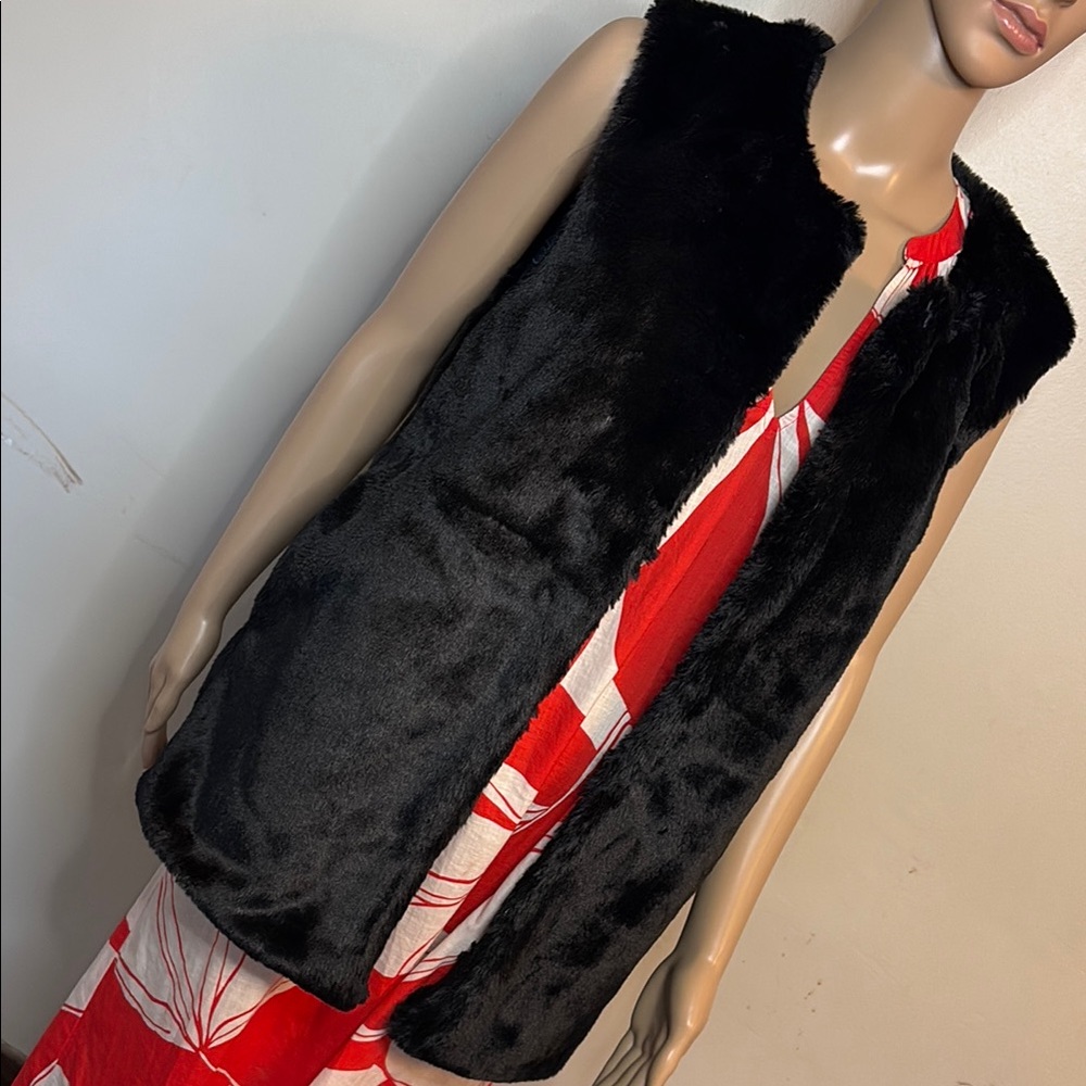 Cost Plus World Market Black Plush Vest